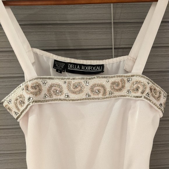 Della Roufogali Ivory Beaded Cocktail Wedding Blazer & Tank Top Set Size… - Picture 5 of 17
